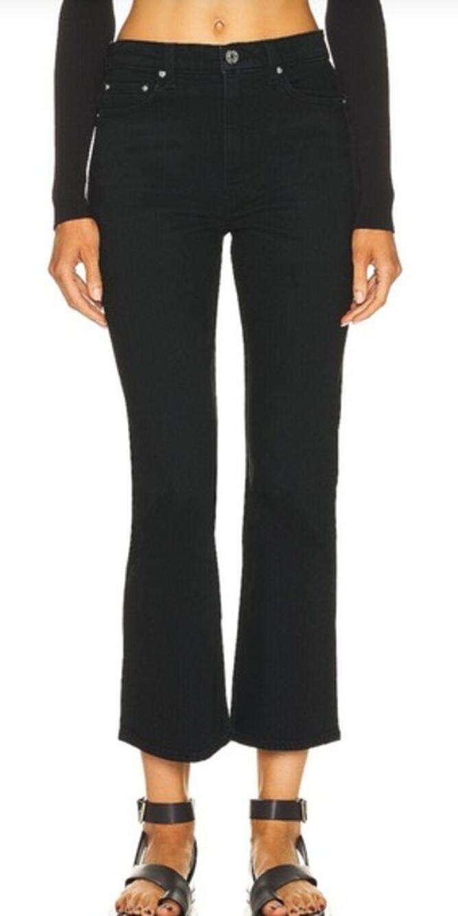 NWT GRLFRND The Erin High Rise Stretch Crop Mini Boot Jeans Black Women's 24